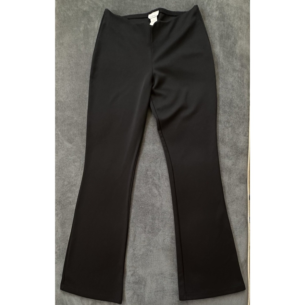 Charlotte Russe Solid black scalloped pants flare Y2K Made In USA